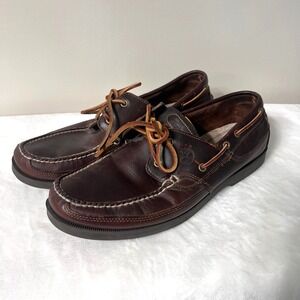 Timberland 13M 80521 Dark Brown Leather Boat Shoes Mens Size 13